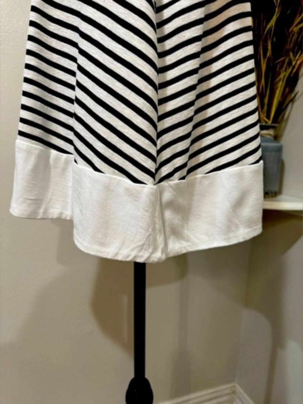 Altar'd State Navy White Striped Boxy Top M Coastal Nautical Linen Look - Picture 4 of 8